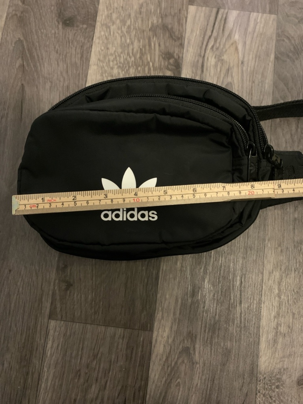 adidas Originals Black Trefoil Waist Bag with White Logo - Picture 6 of 6